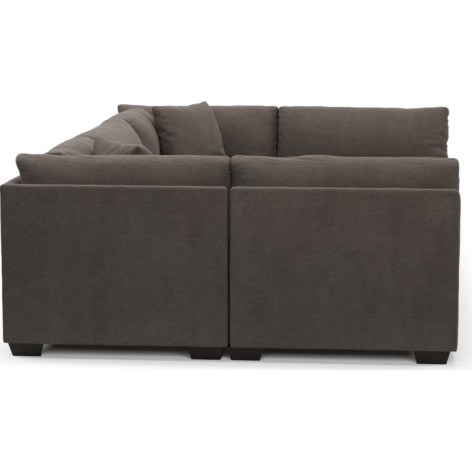 Beckham Foam Comfort 6Piece Pit Sectional Laurent Charcoal