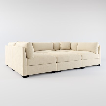 Beckham Foam Comfort 6-Piece Pit Sectional - Merrimac Ecru