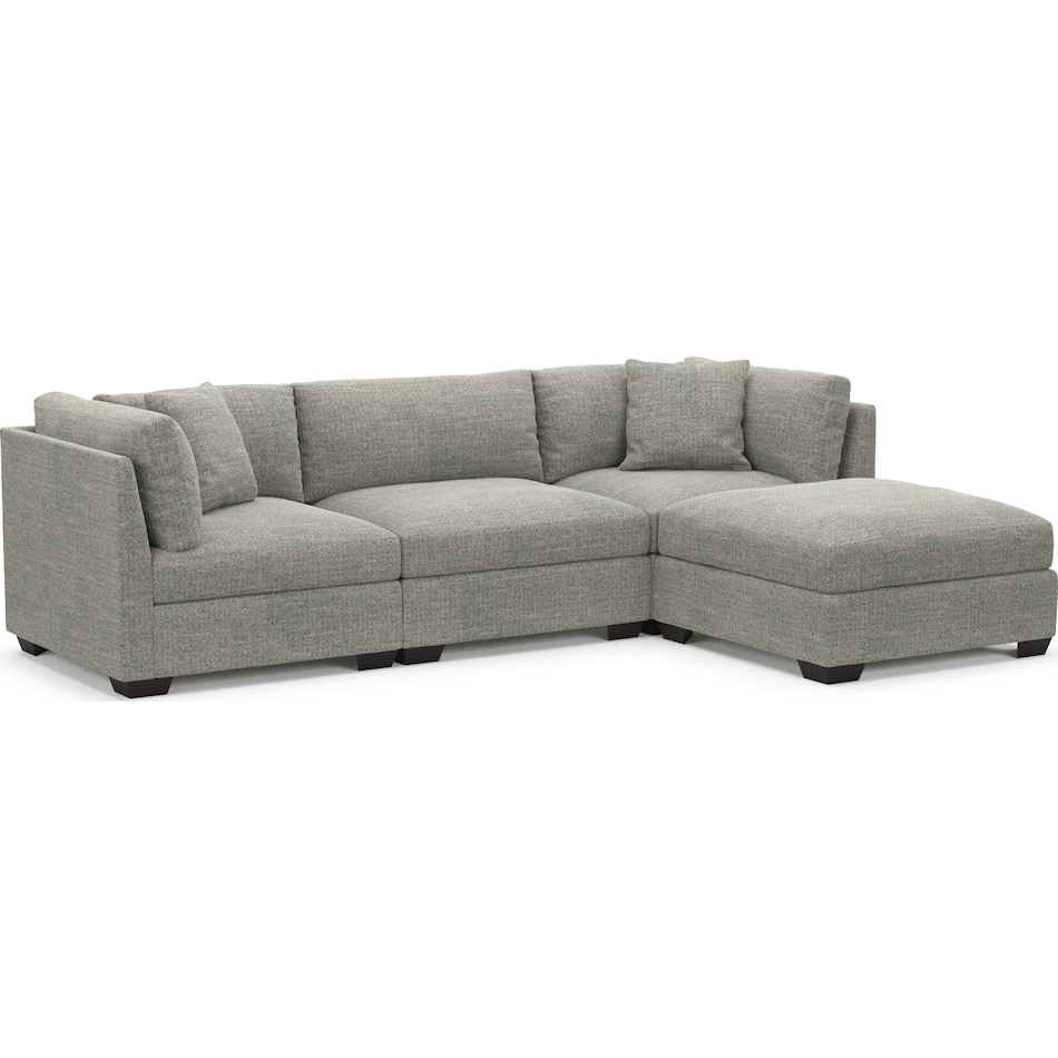 beckham red  pc sectional and ottoman   
