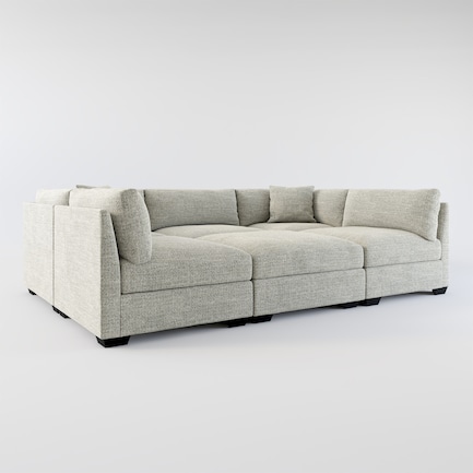 Beckham Foam Comfort 6-Piece Pit Sectional  - Pandora Pepper