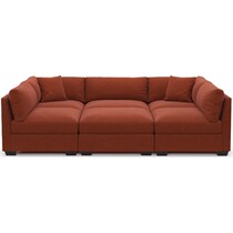 beckham red  pc sectional   