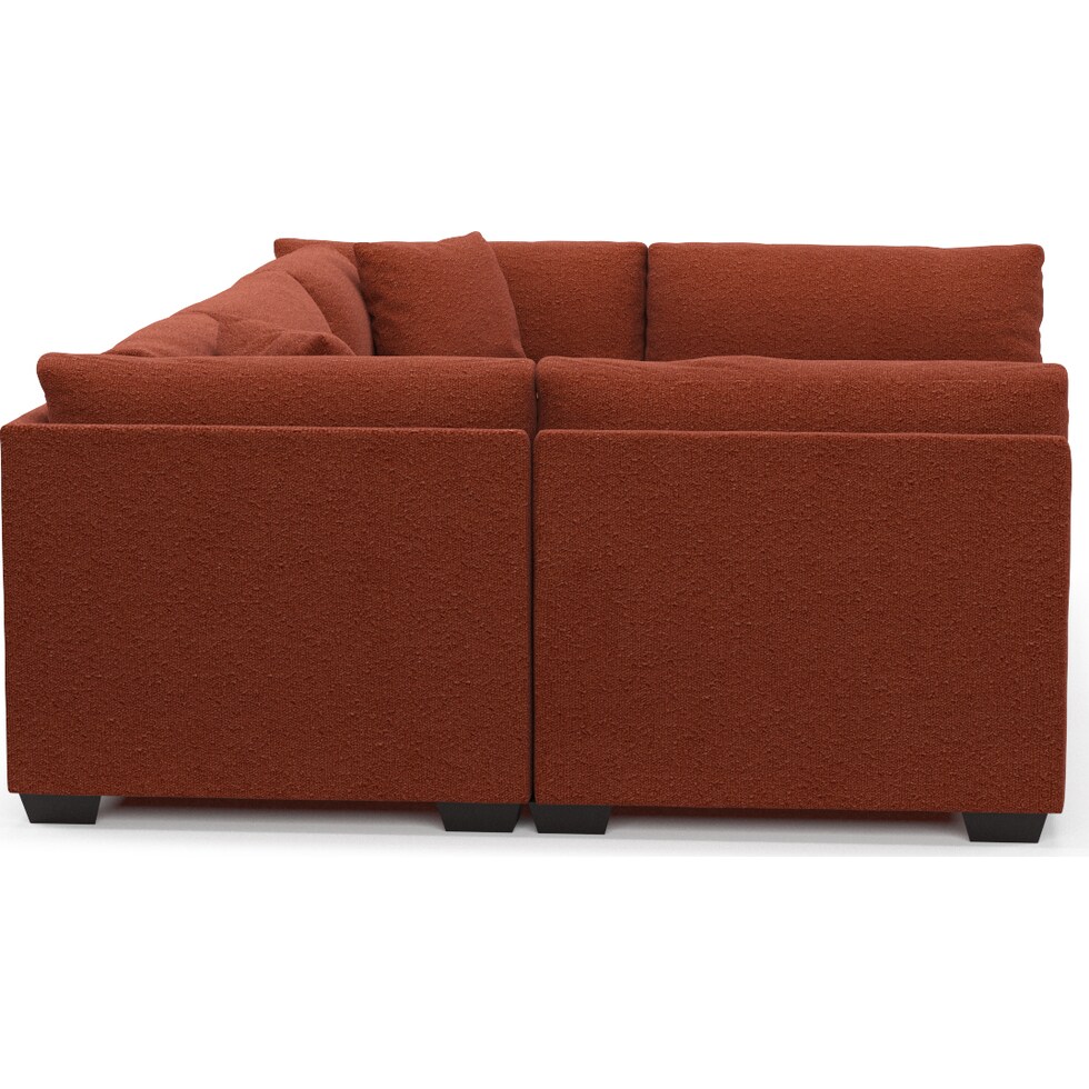 beckham red  pc sectional   