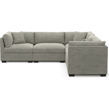 Beckham Hybrid Comfort 5-Piece Sectional - Pandora Pepper
