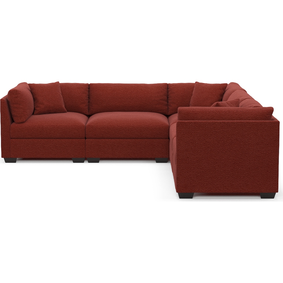 beckham red sectional   