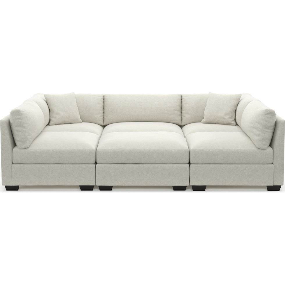 beckham white sectional   