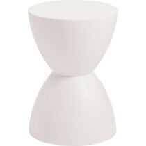 belgium white end table   