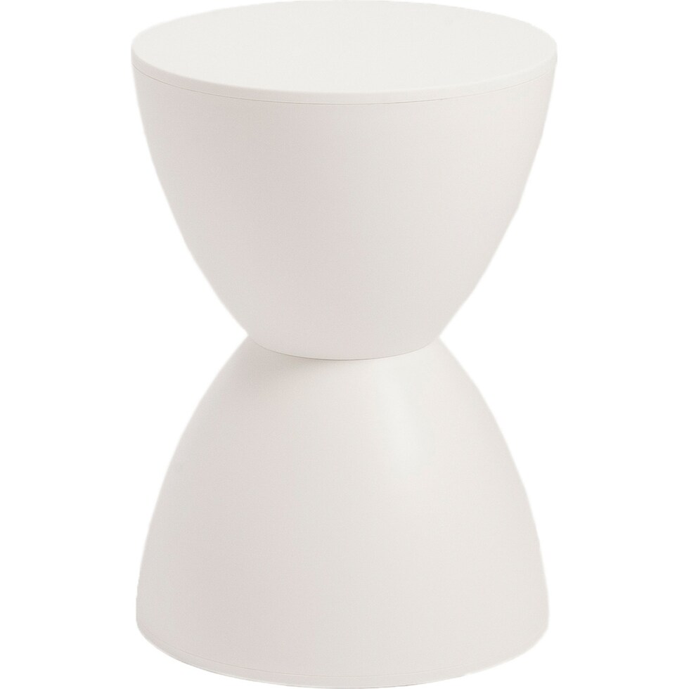 belgium white end table   