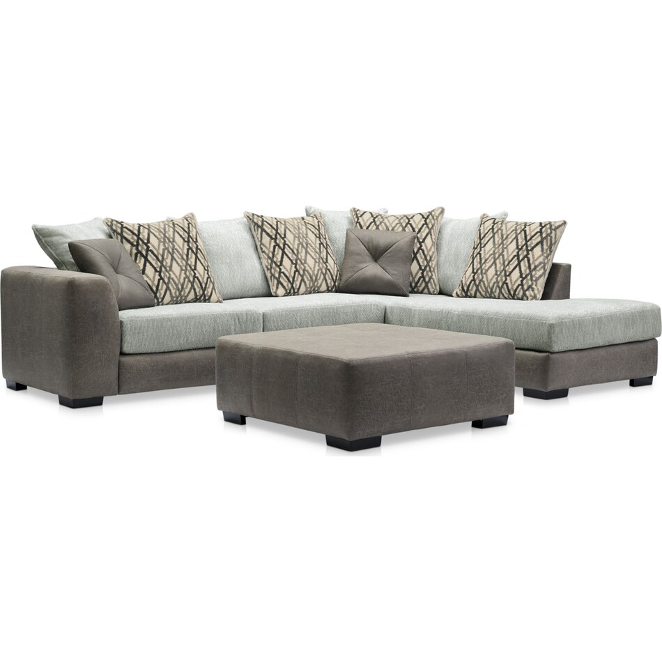 belhaven gray  pc sectional and ottoman   