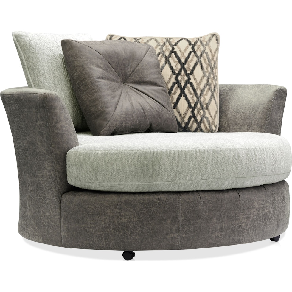 belhaven gray swivel chair   