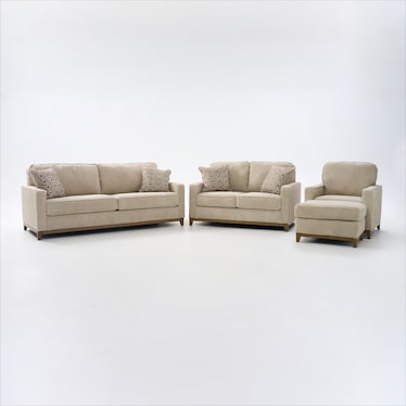 Broyhill Belle Pointe Sofa, Loveseat, Chair, and Ottoman