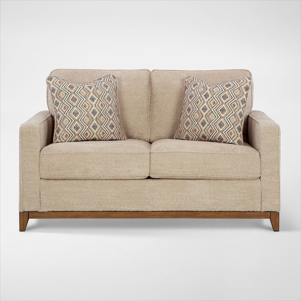 belle pointe neutral loveseat   