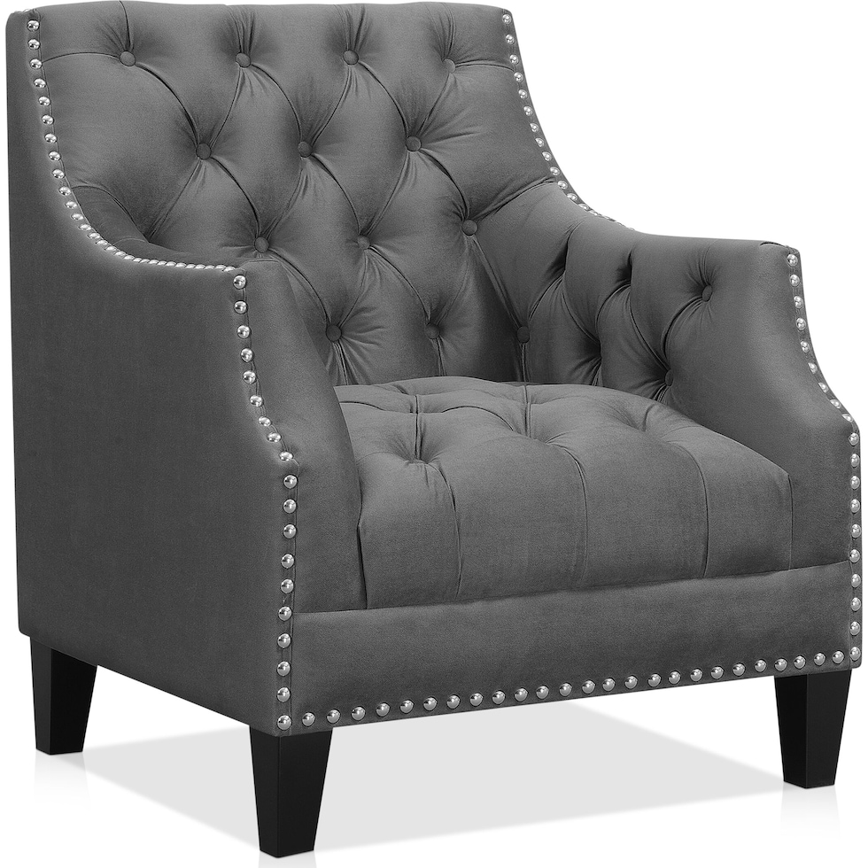 bellevue gray accent chair   