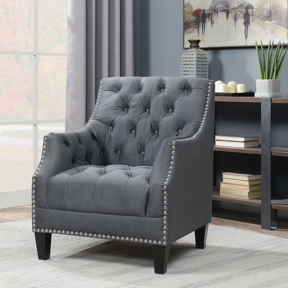 bellevue gray accent chair   