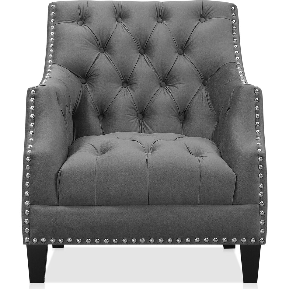 bellevue gray accent chair   