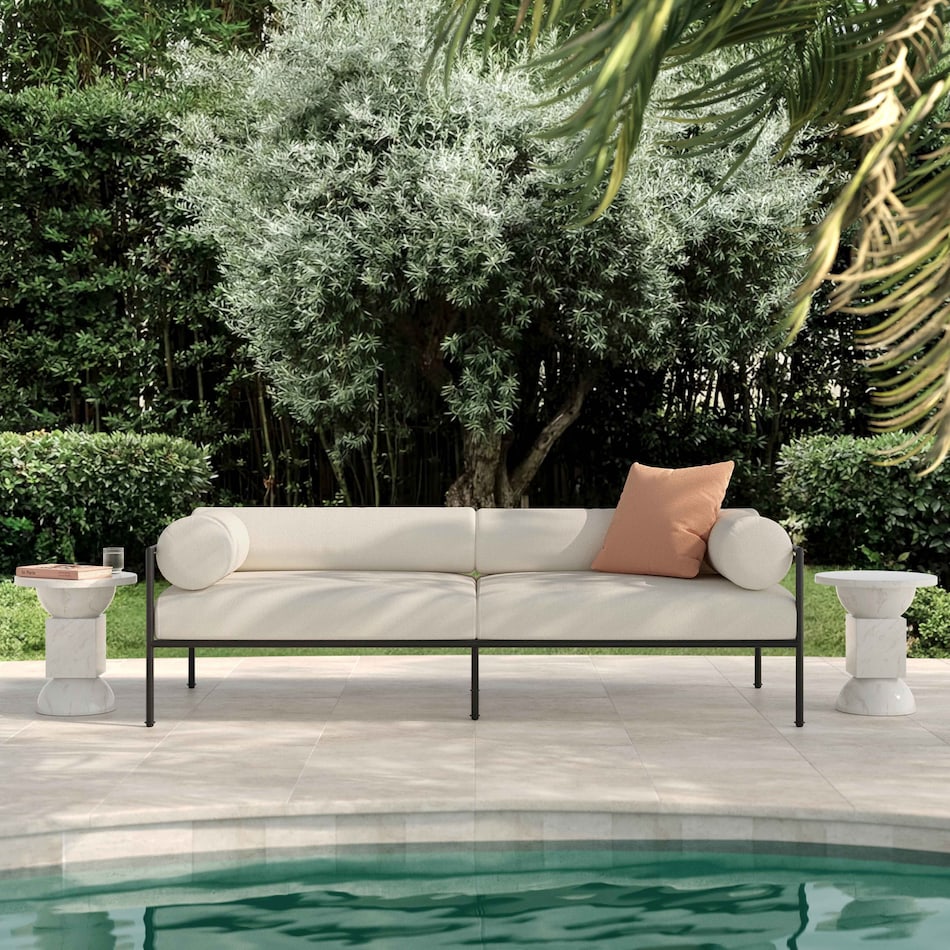 bellevue white outdoor sofa   