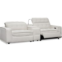 bellini white  pc power reclining loveseat   