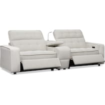 bellini white  pc power reclining loveseat   