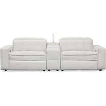 bellini white  pc power reclining loveseat   