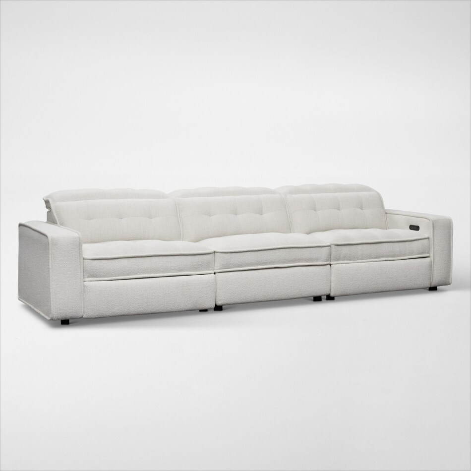 bellini white  pc power reclining sofa   