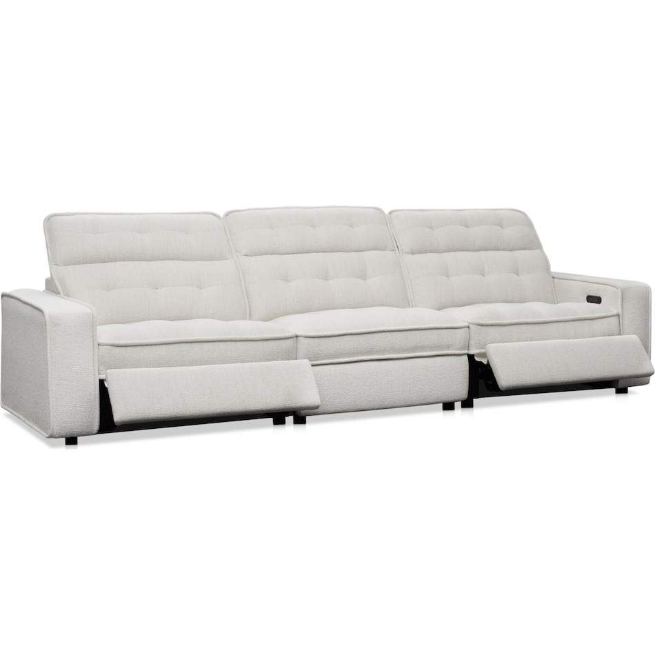 bellini white  pc power reclining sofa   