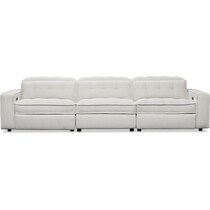 bellini white  pc power reclining sofa   