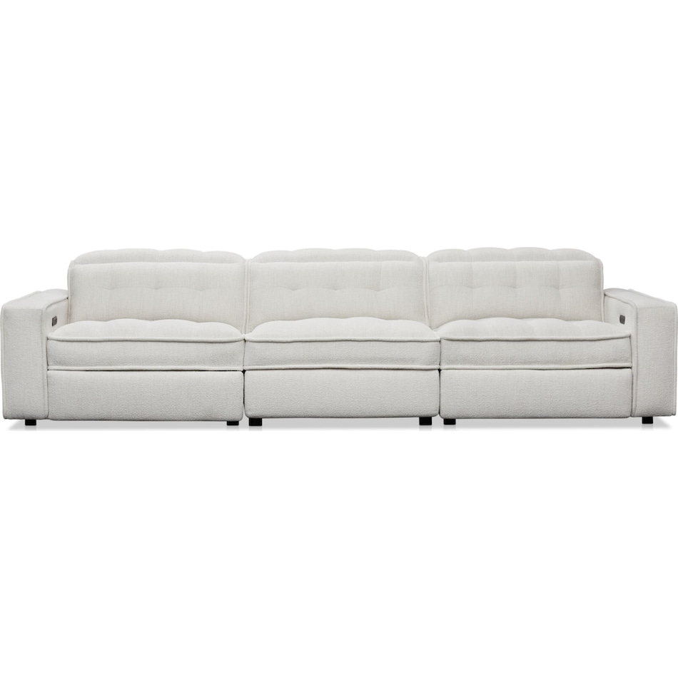 bellini white  pc power reclining sofa   