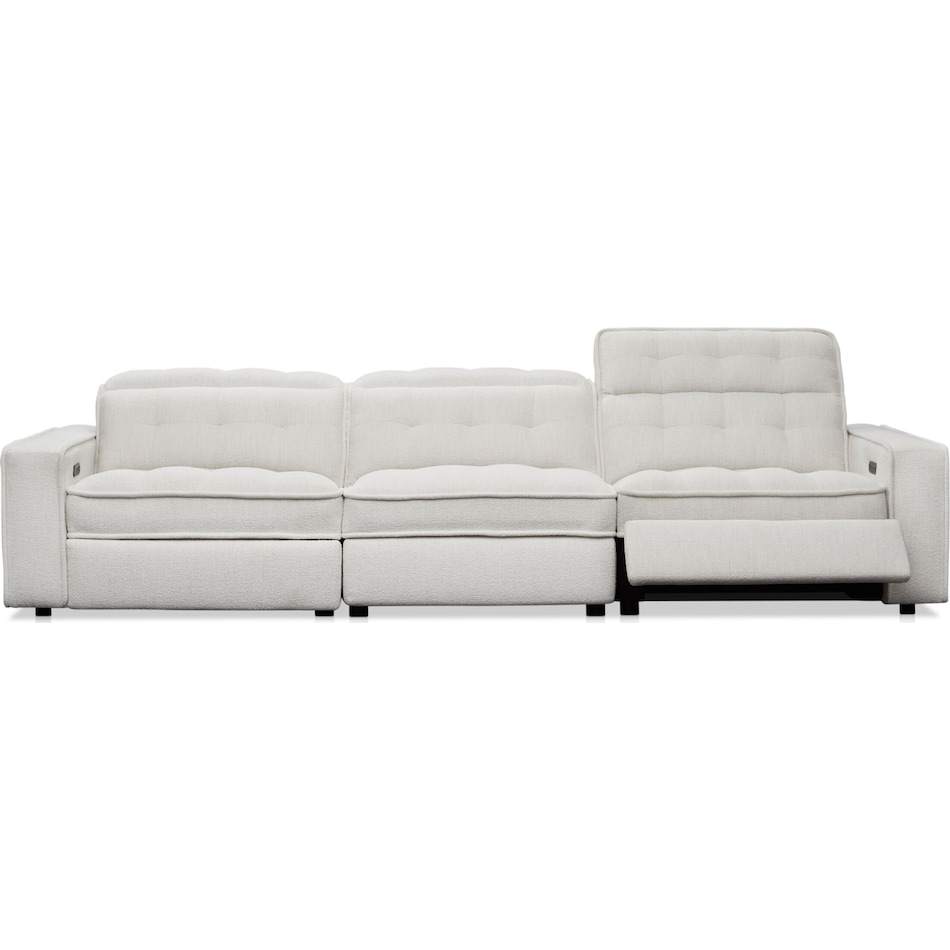 bellini white  pc power reclining sofa   