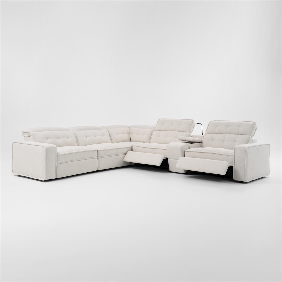bellini white sectional   