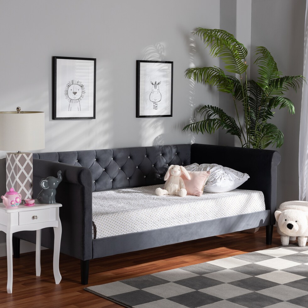 bello gray twin bed   
