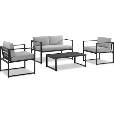 Belmar Outdoor Loveseat, 2 Chairs and Coffee Table Set
