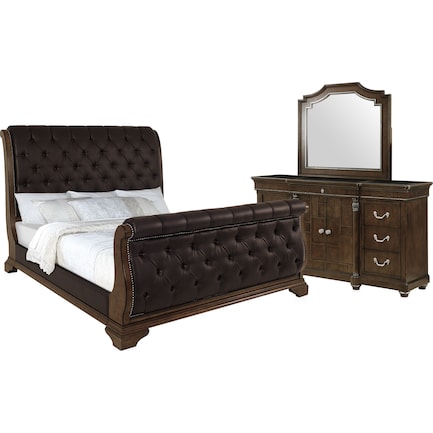 Belmont 5-Piece King Bedroom Set with Dresser and Mirror