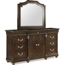 belmont dark brown dresser & mirror   