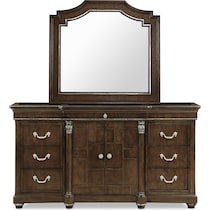 belmont dark brown dresser & mirror   