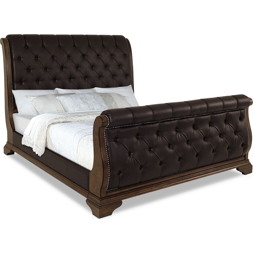 belmont dark brown queen bed   