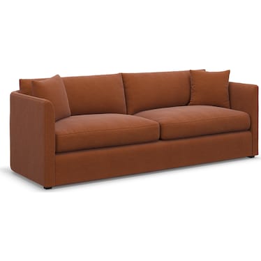 Benji Foam Comfort Sofa and Loveseat Set - Merrimac Brick