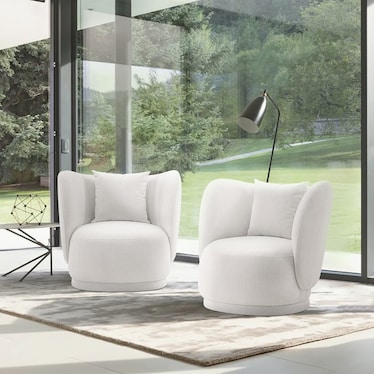 Benson Set of 2 Accent Chairs - Cream