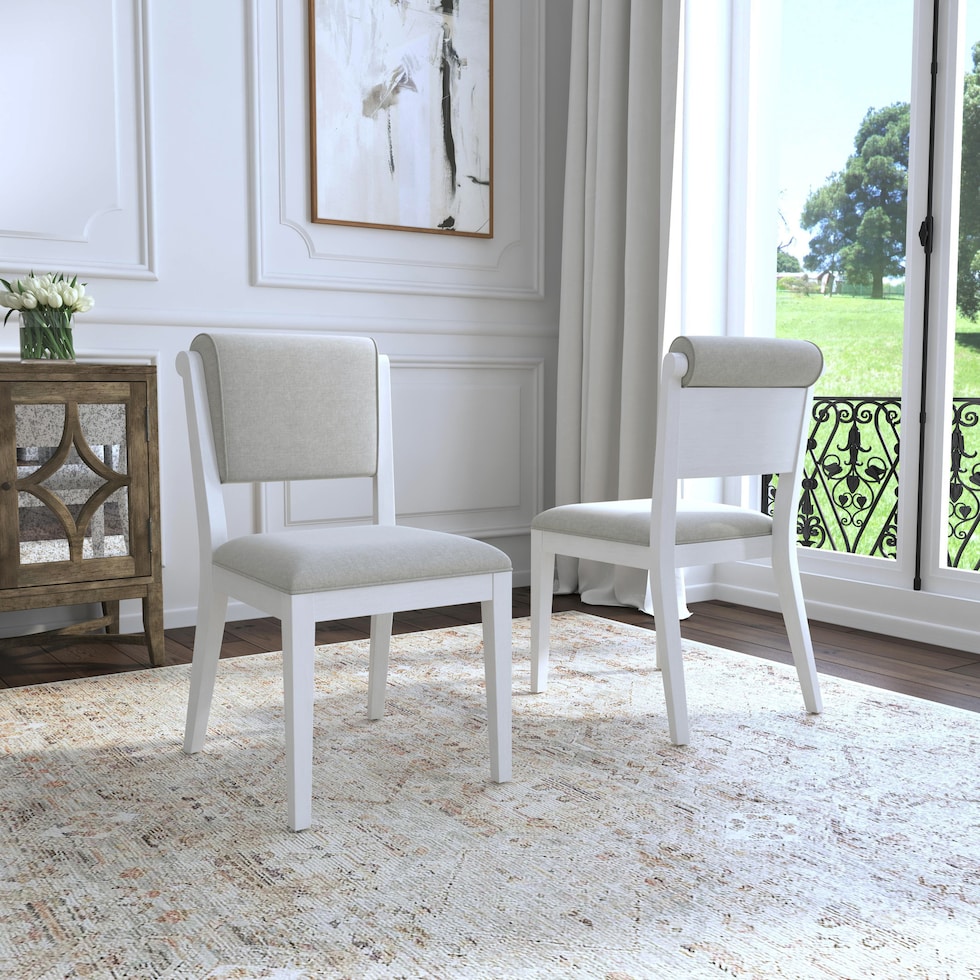 berea gray and white dining chair   