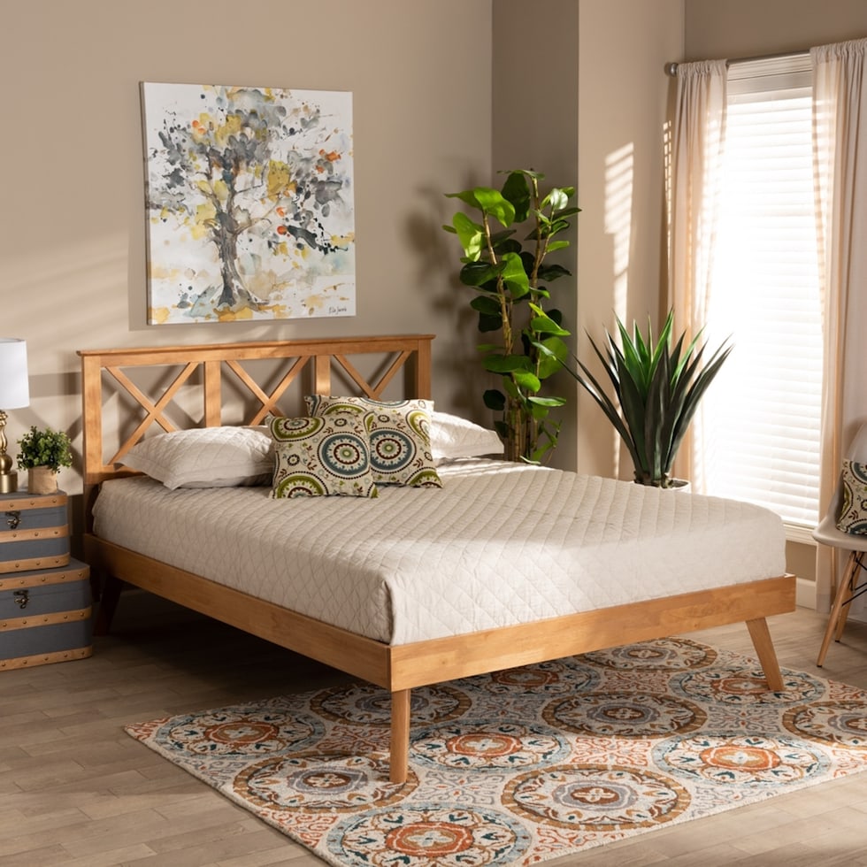 berenice light brown full bed   