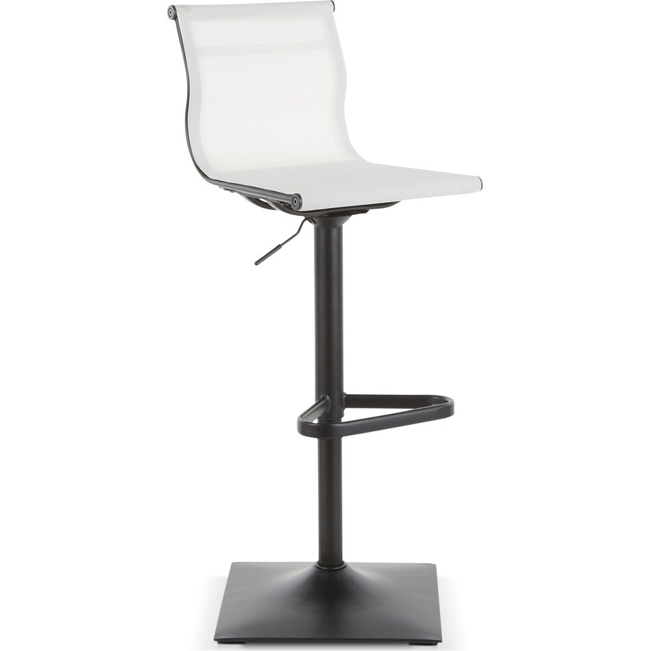 Bergen Adjustable Swivel Bar Stool Black/White American Signature Furniture