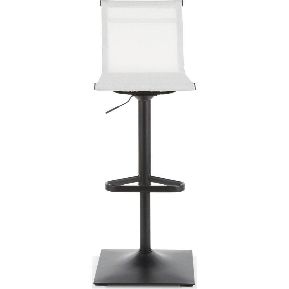 Bergen Adjustable Swivel Bar Stool Black/White American Signature Furniture