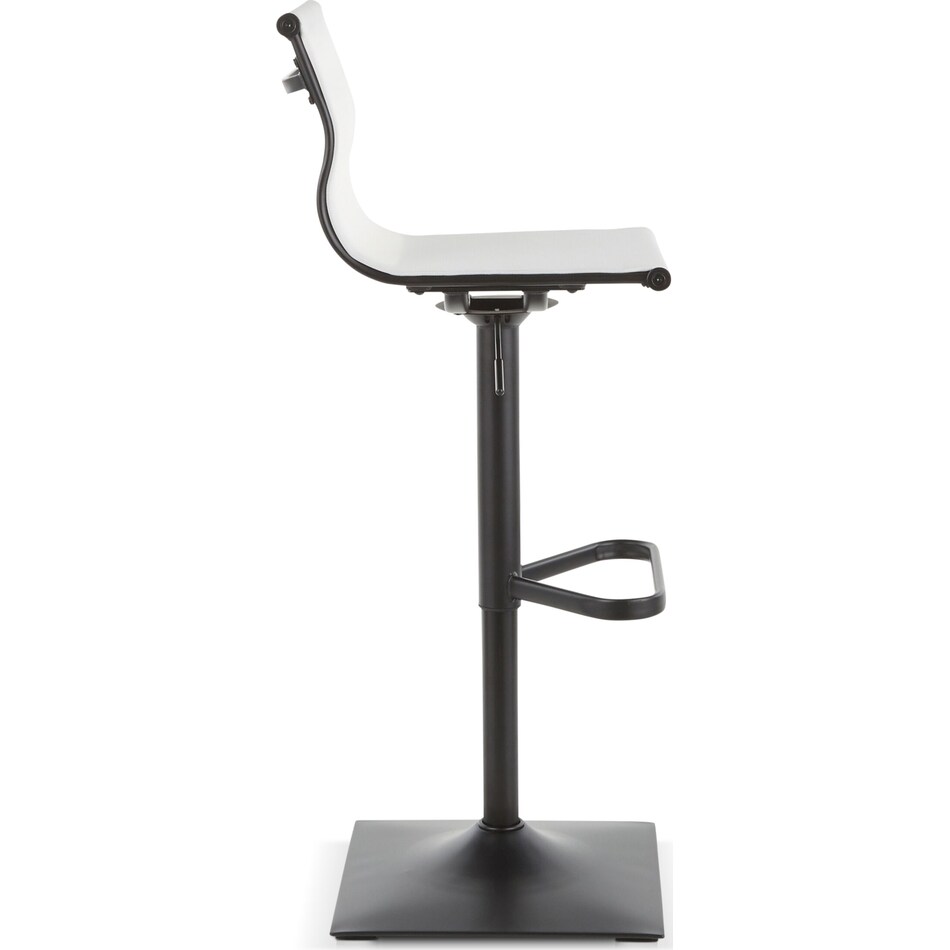 Bergen Adjustable Swivel Bar Stool Black/White American Signature Furniture
