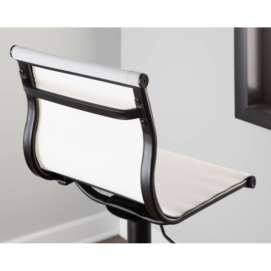 Bergen Adjustable Swivel Bar Stool Black/White American Signature Furniture