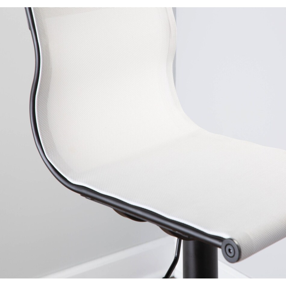 Bergen Adjustable Swivel Bar Stool Black/White American Signature Furniture