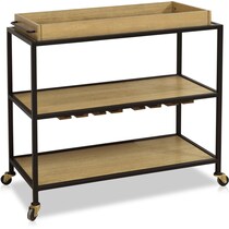 bernard light brown bar cart   