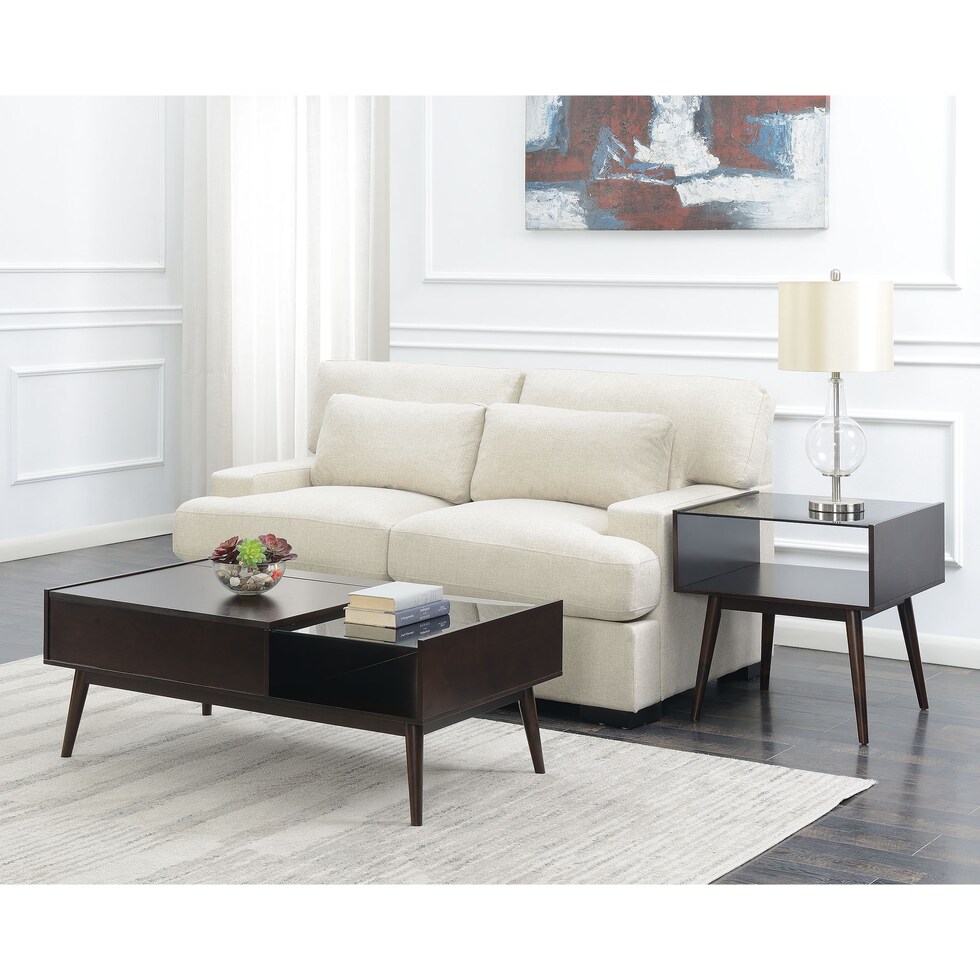 bert dark brown end table   