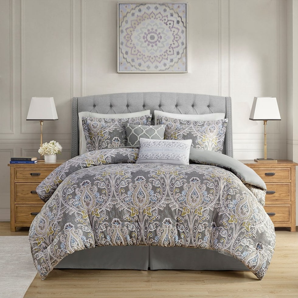 bethany gray full bedding set   