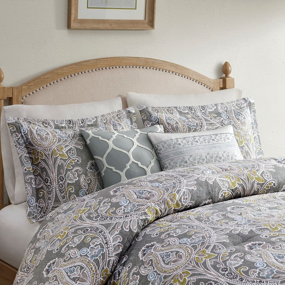 bethany gray full bedding set   