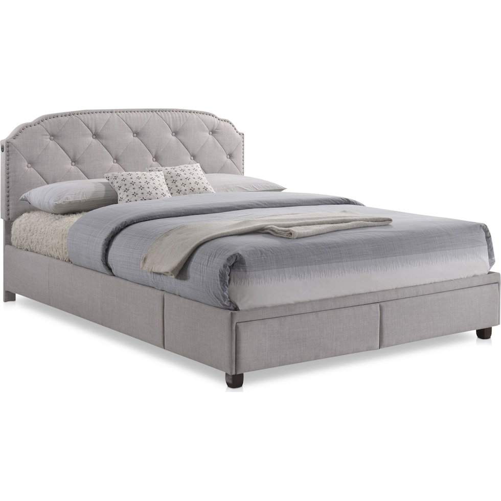 bethany gray queen storage bed   