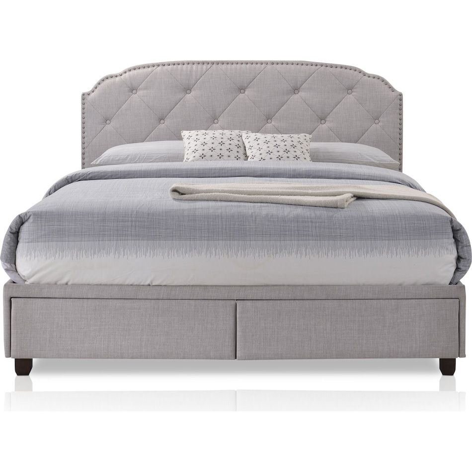 bethany gray queen storage bed   