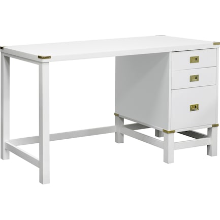 Betta Glam Desk with File Cabinet - White